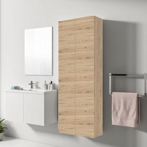 Colonna doppia sospesa 60X22 cm a 2 ante reversibile Quercia Naturale (1/2)