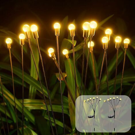 Lot de 6 lampes solaires de jardin à LED Firefly Solar Garden Lights Lampes solaires décoratives extérieures (1/5)
