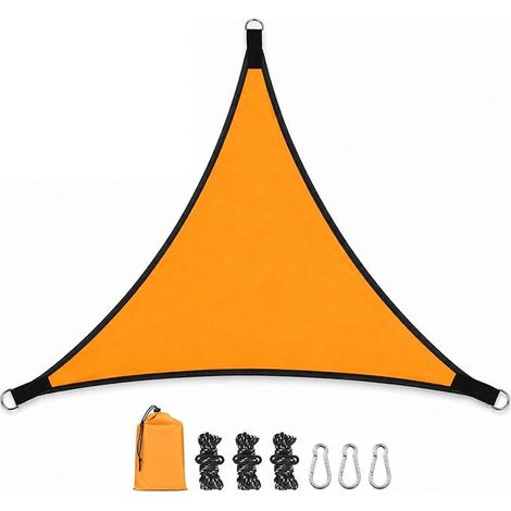 Sun Shade Sail Triangular Sun Shade Sail 3 x 3 x 3 m with Fixing Ropes and Carabiners Waterproof for Garden, Patio, Balcony, Outdoor, Camping (1/5)