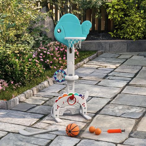 Panier de basket enfant 5 en 1 réglable 95 à 130 cm en hDPE PP (1/5)
