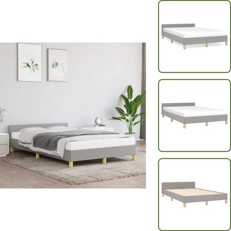 Bettgestell ohne Matratze Hellgrau 120x200 cm Stoff - Bettes - Doppelbett - Boxspringbetten - Lattenrost - Schlafzimmermöbel (1/5)