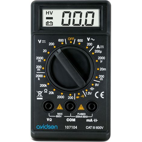 Multimètre cinq mesures différentes portatif Avidsen - Avidsen - 107104 (1/2)