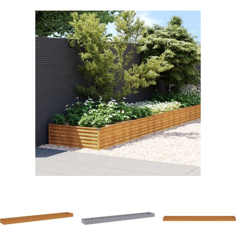 The Living Store - Hochbeet 770x100x36 cm Cortenstahl (1/5)