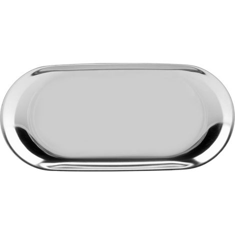 Plateau de rangement en acier inoxydable style nordique, porte-cosmétiques, bijoux et gâteau pour bureau, argenté L (1/5)