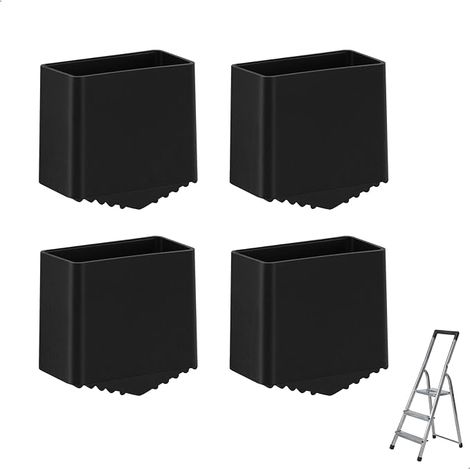 Embout Escabeau, Patin Échelle 40 x 20 en Caoutchouc, Pied Escabeau, Patin Escabeau Universel Pare Chocs Pliants Protection pour Échelles et Meubles Noir (1/5)