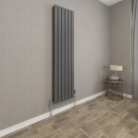 1600x408mm Anthracite Double Flat Panel Radiator Vertical Modern Central Heating Radiators