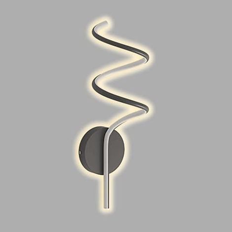 s murales créatives en métal, murale moderne à LED, longue murale en spirale avec abat-jour en acrylique, lampes murales d'éclairage décoratif de salon simple 4500K-lumière n (1/3)