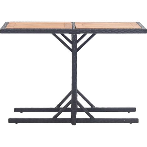 Maison Exclusive - Gartentisch Schwarz Massivholz Akazie und Poly (1/5)