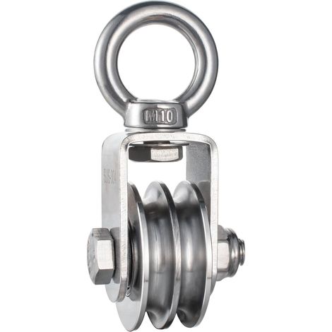 [NUNCA USADO]polea doble con 2 rodamientos de bolas, polea de acero inoxidable,  cable de acero, capacidad de carga 500 kg,（1pcs） (1/5)