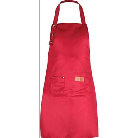 Kitchen Apron for Men and Women with Pockets - Fits Plus Sizes - Water Resistant, Red (1/4)