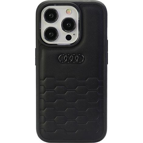 Audi GT Kunstleder iPhone 15 Pro Max 6,7 Zoll schwarz/schwarze Hartschalen-Schutzhülle AU-TPUPCIP15PM-GT/D2-BK (1/4)