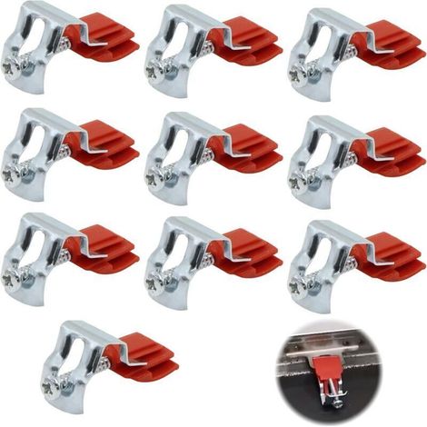 Clips de fixation pour éviers encastrés - Clips de montage et de réparation pour lavabos de cuisine, salle de bain et douche, arc réglable, pivotants, lot de 10, 50 x 25 x 18 mm (1/4)
