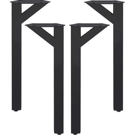 Juego de 4 patas de mesa en forma de Y (negras, 72 cm): patas de muebles de metal en forma de Y para su próximo proyecto de bricolaje, marco de mesa resistente para escritorios y mesas