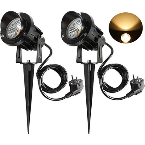 Spot LED Extérieur 9W avec Piquet 3000K-3300k 900LM Éclairage Extérieur LED à Piquer Lampe Jardin étanche IP65 Blanc Chaud Lot de 2 (1/4)