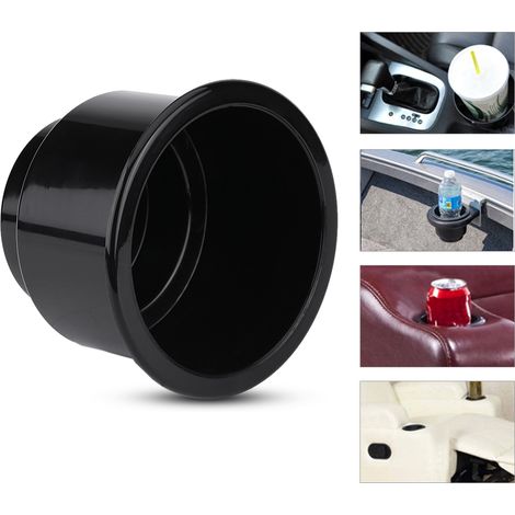 Porte-gobelet marin bateau yacht plastique noir avec insert trou d'évacuation, support bouteille canette universel pour camping-car (1/5)