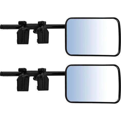 Rétroviseurs d'attelage universels pour camping-car, caravane, camion, lot de 2, noir