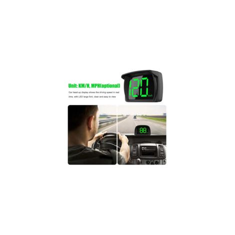 Affichage tête haute pour voiture, compteur de vitesse numérique GPS KM/H avec LED, grande police, adaptateur de charge pour camion, SUV, moto