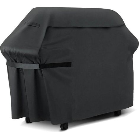 Grillabdeckung (170 x 61 x 117 cm), strapazierfähige Gasgrillabdeckung aus 210D Oxford-Gewebe, staub- und wasserdicht, Grillabdeckung mit selbstklebenden Gurten