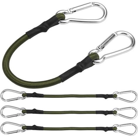Set di 4 cinghie di fissaggio in gomma con moschettone, cinghie elastiche da 30 cm per bagagli, biciclette e camion. (1/5)
