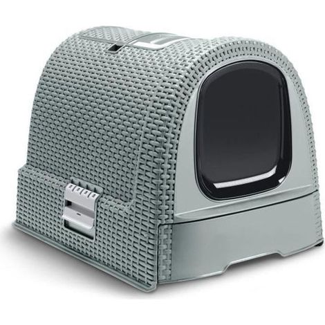 CURVER Katzenstreu Box - Blau Grau - Für Katzen - 51 x 38,5 x 39,5 cm