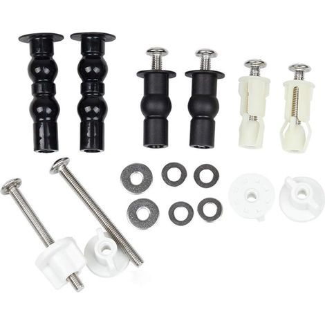 Lot de 3 paires de charnières de fixation pour abattant de WC, vis de fixation incluses, vis en caoutchouc extensibles, compatibles avec tous les WC.