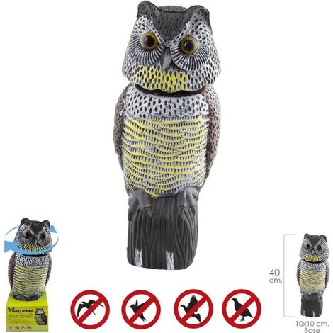 Effaroucheur Hibou/Oiseaux Avec Tête Rotative 40 cm. (1/3)