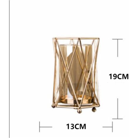 Bougeoir hexagonal géométrique nordique INS ornements bougeoir en fer électrolytique (1/4)