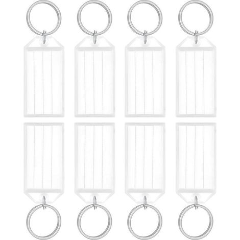 Etichette in plastica resistenti da 5 cm – Confezione da 20 con retro bianco, fogli vuoti, copertine trasparenti e anelli elastici.
