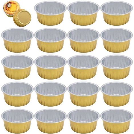 50 Boîtes Papier Aluminium pour Air Fryer - Moules Antiadhésifs Réutilisables pour Cuisson Cake Grillade et Pudding (1/5)
