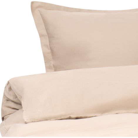 Conjunto de funda de edredón moderna de satén de algodón 150 x 200 cm beige Parkrose