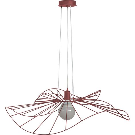 LUMICOM  NINFEA Sospensione, 1X E27, max 42W, metallo, rosso cowhide, D.90cm