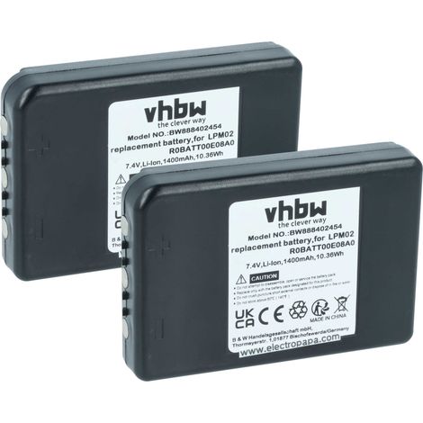 vhbw 2x Akku kompatibel mit Autec DJL, Air Dynamic, Air, DJR, AJS, DJM, AJR, AJM Industrie-Funkfernsteuerung Fernbedienung (1400 mAh, 7,4 V, Li-Ion)