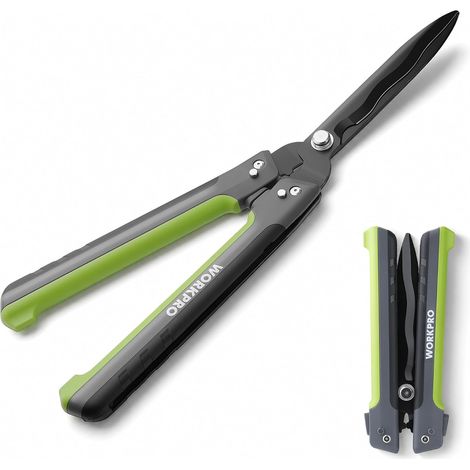 Foldable Hedge Shears 23 in Garden Scissors with Wavy Blades, Manual Hedge Trimmer for Shrubs, Hedges, Edging and Pruning Work (1/5)
