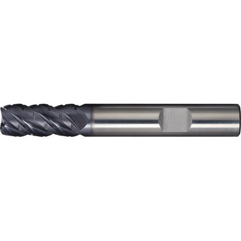 Fresa a candela DIN 6527L tipo NF D.12mm in metallo duro integrale TiAlN 45 gradi HB Z.4 lungo PROMAT