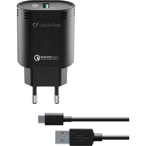 Cellularline USB Charger Kit 18W - USB-C - Huawei, Xiaomi, Wiko, Asus and other smartphone (1/5)