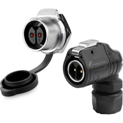 LP20 90° 2-poliger wasserdichter Schnellanschluss-Winkelstecker, einpolige Buchse, runder elektrischer Außenstecker für Industrieanlagen