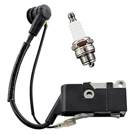 Lot de 2 Bobine d'allumage avec bougie compatible avec tronçonneuses Brast BRB-KS-5202, Timberpro CS5800/6150 et Erman EM5201. (1/5)