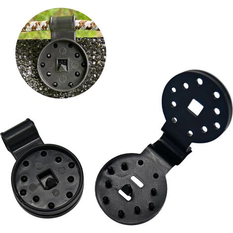Clip per rete ombreggiante e antivento, 50 pezzi per confezione, con rete in plastica, adatte per serre e giardini, nere (con ganci). (1/4)