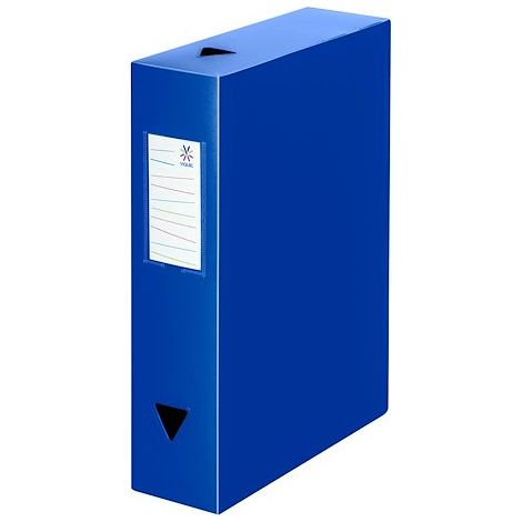 Boîte de classement plastique Viquel Essentiel dos 8 cm - bleue - Lot de 6