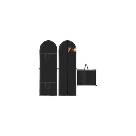 2 Pièces Housses de Vêtements Longue, Housse Vetements à Suspendre avec Fermeture 180×60cm, Pliable Housse Robe Noir avec Fenêtre Visible pour Robes, Manteaux, Vetement Voyage (1/5)