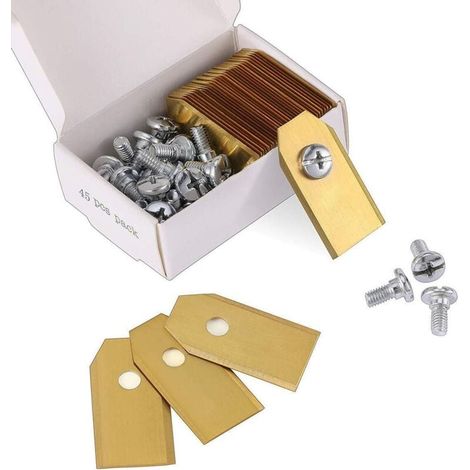 45 x Lames de Couteau en Titane pour Toutes Les Tondeuses Robotiques Husqvarn/Automower/Yardforce/Gardena(3g-0.75mm) avec 45 Vis, Lames de Rechange pour Modèles 105,310,315,320,420,430x,r40i (1/4)