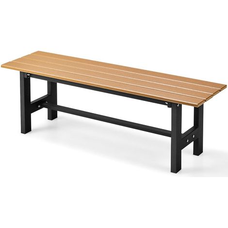 2-Person Outdoor Bench Waterproof Garden Seat Slatted Outdoor Furniture Loveseat (1/5)