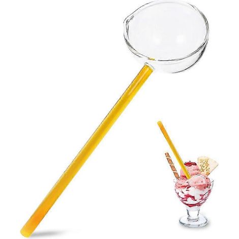 Cuillères à mélanger en verre transparent, cuillères à thé en cristal transparent, cuillères à mélanger pour cocktails au lait et boissons froides, bâtonnets mélangeurs QEO (1/5)