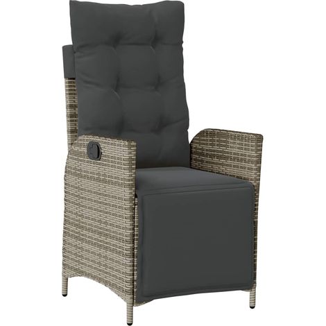 Maison Exclusive - Sillón reclinable de jardín con reposapiés rat