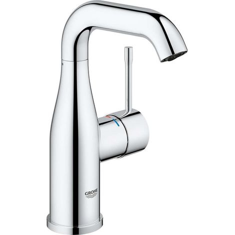 Grohe – Mitigeur monocommande lavabo taille M – Finition chromée – Levier métallique – Limiteur de température – Économie d’eau 5 l/min (1/10)