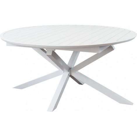 Tavolo in alluminio rotondo allungabile bianco con diametro 150x150xH75 cm Camet