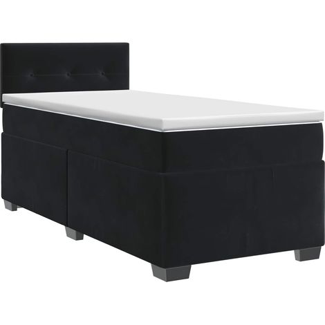Maison Exclusive - Letto box spring con materasso Nero 90 x 190 cm Velluto (1/5)