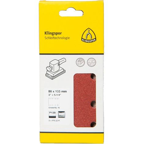 Klingspor PS 22 K Streifen kletthaftend, 80 x 133 mm Lochform GL18 - K 60