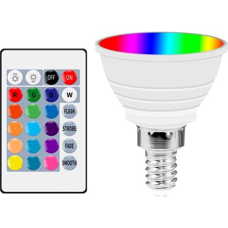 RGB Cup LED Bulbs, 16 Changing Colors, 85-265V, E14, Remote Control, Smart Projector Bulb (1/5)