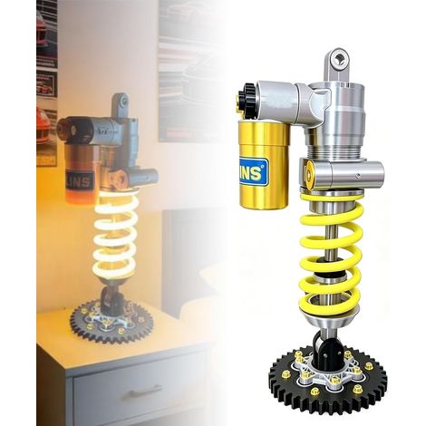 Lampada da tavolo con ammortizzatore - Luce notturna a LED in stile industriale, touch e regolabile, 3 colori di illuminazione, ricarica USB-C.Ideale per giocatori, garage e appassionati (1Pc) (1/5)